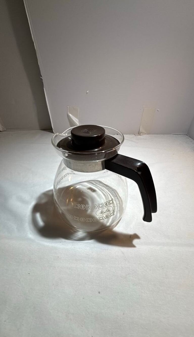 Vintage Melitta Glass Coffee Carafe with Black Handle